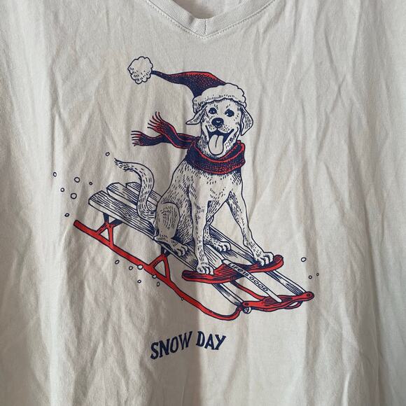 Life Is Good Snow Day Dog Gray Long Sleeve Crusher Lite Tee Women's size XL - Picture 2 of 8